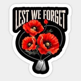 Lest We Forget Poppy Veteran's Memorial Day Sticker